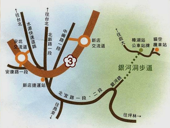 銀河飛瀑交通路線圖